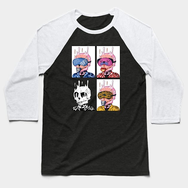 Tamarin Skull - Back to Sleep Baseball T-Shirt by Gofart